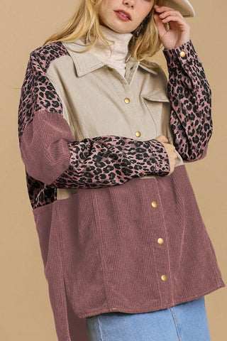 High-Low Leopard Snap Down Shacket - 1985 the VAULT Boutique