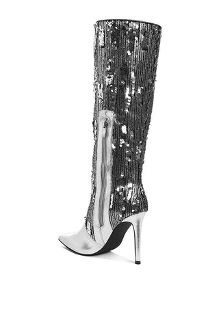 Sitarah Sequin Embellished Stiletto Long Boots - 1985 the VAULT Boutique