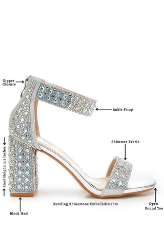 Cady Rhinestones And Sequins Block Sandals - 1985 the VAULT Boutique