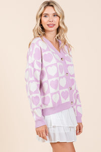 Mittoshop Checkered Heart Button Down Cardigan - 1985 the VAULT Boutique