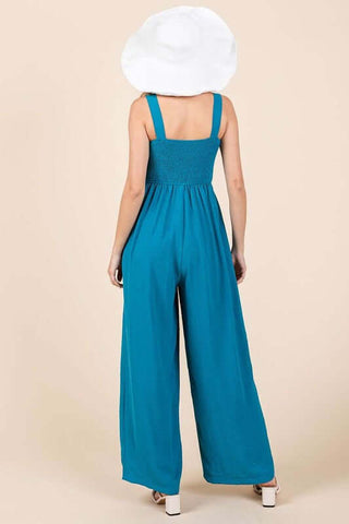 Mittoshop Smocked Wide Strap Wide Leg Overalls - 1985 the VAULT Boutique