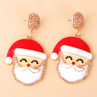 Rhinestone Alloy Santa Earrings - 1985 the VAULT Boutique