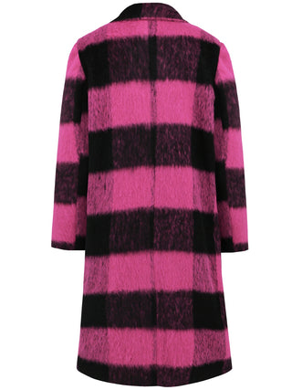 Plaid Double-Breasted Long Sleeve Coat - 1985 the VAULT Boutique