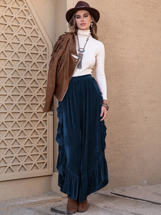 Slit Ruffled Wide Leg Pants - 1985 the VAULT Boutique