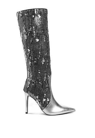 Sitarah Sequin Embellished Stiletto Long Boots - 1985 the VAULT Boutique