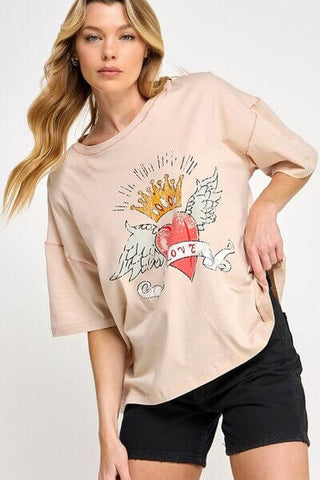 SAGE+FIG Love-Inpired Graphic Oversized T-Shirt - 1985 the VAULT Boutique