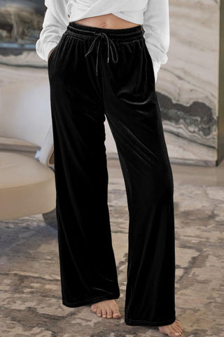 Drawstring Waist Wide Leg Active Pants - 1985 the VAULT Boutique