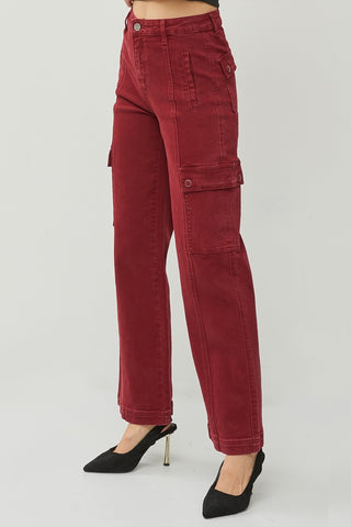 RISEN Full Size High Rise Wide Leg Cargo Jeans - 1985 the VAULT Boutique