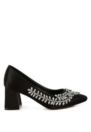 Abatina Satin Diamante Embellished Pumps - 1985 the VAULT Boutique