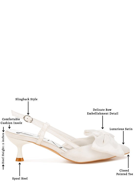 Okshak Satin Bow Slingback Sandals - 1985 the VAULT Boutique