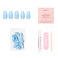 Soft Blue Press-On Nails | Short Almond Solid Nail