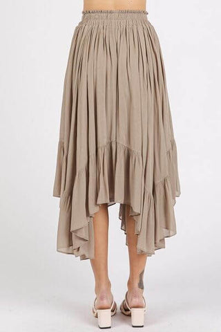 Mittoshop Handkerchief Hem Elastic Waist Pocket Midi Skirt - 1985 the VAULT Boutique