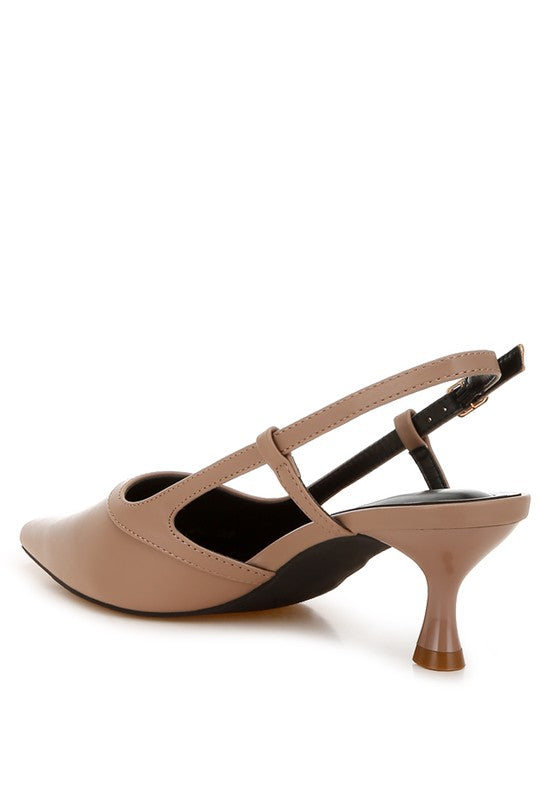 Axton Kitten Heel Slingback Sandals - 1985 the VAULT Boutique