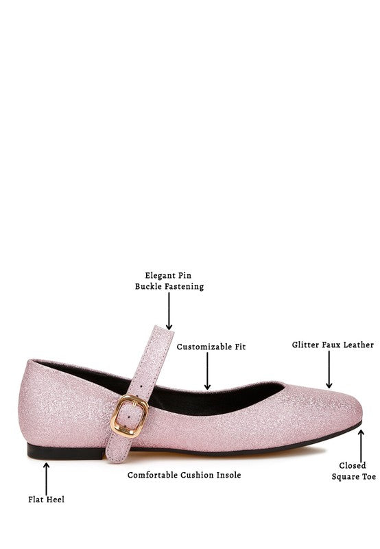 Herma Glitter Pin Buckle Ballerinas - 1985 the VAULT Boutique