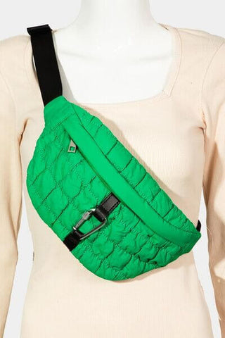 Fame Carabiner Bubble Texture Quilted Sling Bag - 1985 the VAULT Boutique