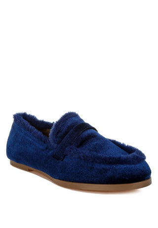 Bastian Fur Detail Velvet Loafers - 1985 the VAULT Boutique