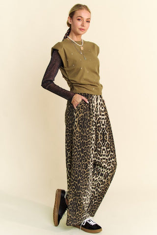 Davi & Dani Leopard Wide Leg Pants - 1985 the VAULT Boutique