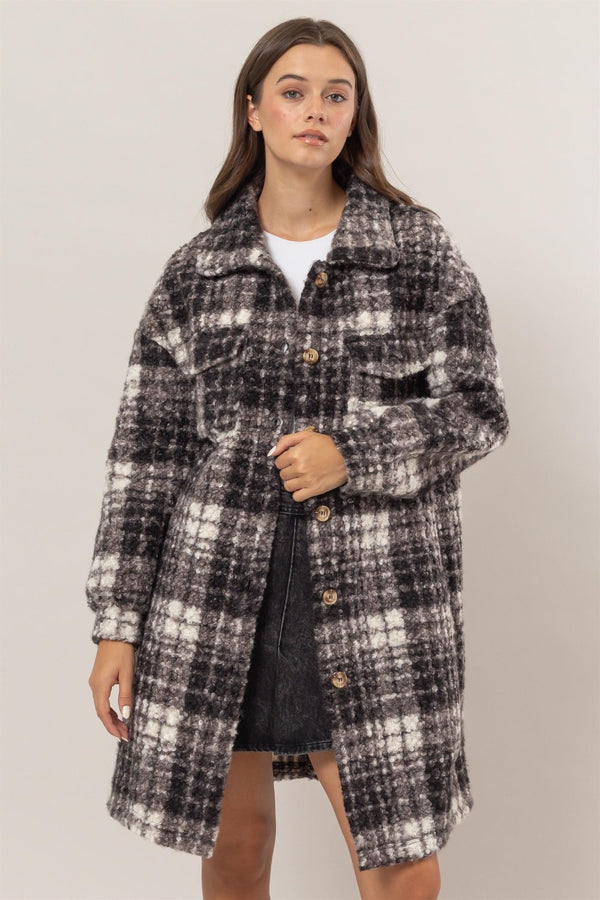 HYFVE Plaid Button Down Longline Shacket - 1985 the VAULT Boutique