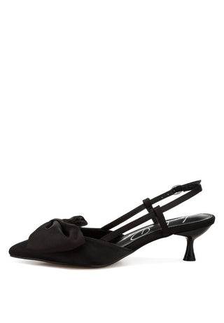 Okshak Satin Bow Slingback Sandals - 1985 the VAULT Boutique