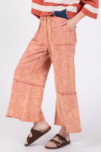 SAGE + FIG Mineral Washed Terry Wide Leg Pants - 1985 the VAULT Boutique