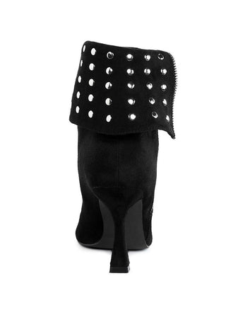 Piccini Stud Embellished Foldover Heel Boots - 1985 the VAULT Boutique