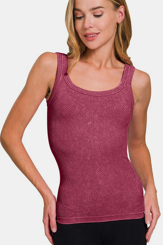 Zenana Ribbed Scoop Neck Tank - 1985 the VAULT Boutique