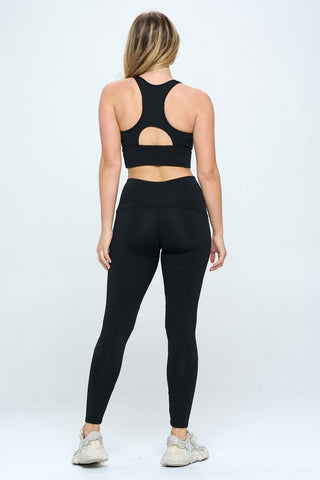 Two Piece Activewear Set with Cut-Out Detail - 1985 the VAULT Boutique