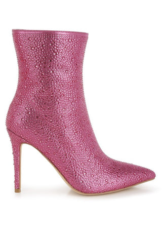 Anun Rhinestones Embellished High Ankle Boots - 1985 the VAULT Boutique