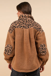 VERY J Fuzzy Leopard Button Down Long Sleeve Jacket - 1985 the VAULT Boutique