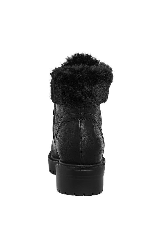 Maranta Faux Fur Collar Ankle Boots - 1985 the VAULT Boutique