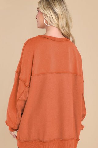 Exposed Seam Long Sleeve Sweatshirt - 1985 the VAULT Boutique