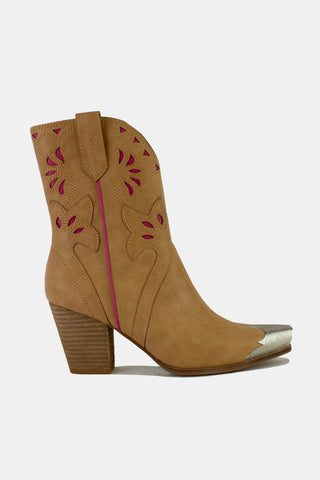 Beast Fashion Cut-Out Floral Embroidery Boots - 1985 the VAULT Boutique