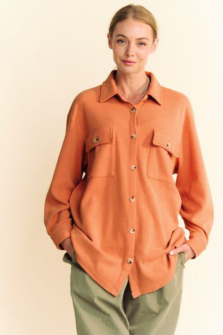 Davi & Dani Waffle-Knit Button Down Shirt - 1985 the VAULT Boutique