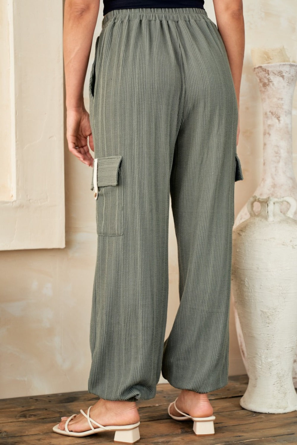 Hailey & Co Textured Rib Cargo Pants - 1985 the VAULT Boutique