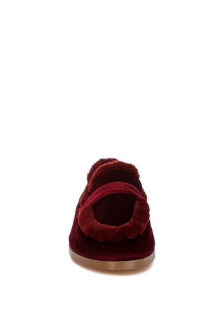 Bastian Fur Detail Velvet Loafers - 1985 the VAULT Boutique