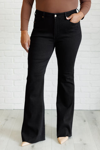 Etta High Rise Control Top Flare Jeans in Black - 1985 the VAULT Boutique