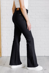 Etta High Rise Control Top Flare Jeans in Black - 1985 the VAULT Boutique