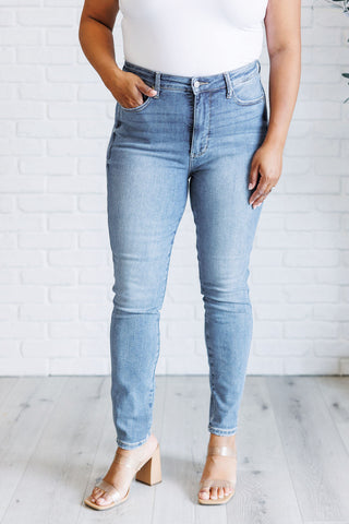 Justine High Rise Control Top Contrast Wash Skinny Jeans - 1985 the VAULT Boutique