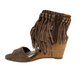 True Fringe Wedge in Taupe