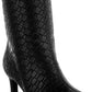 Mentha Woven Faux Leather Boots - 1985 the VAULT Boutique