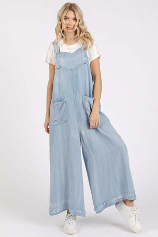 Mittoshop Wide Strap Wide Leg Overalls with Pockets - 1985 the VAULT Boutique