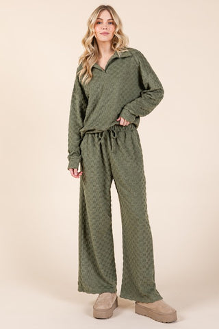 BOMBOM Tied Checkered Wide Leg Pants - 1985 the VAULT Boutique