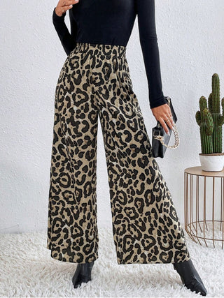 Printed Elastic Waist Wide Leg Pants - 1985 the VAULT Boutique