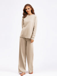 Basic Bae Rolled Round Neck Top and Pants Sweater Set - 1985 the VAULT Boutique