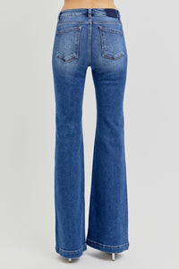 RISEN Full Size Low Rise Flare Jeans with Pockets - 1985 the VAULT Boutique