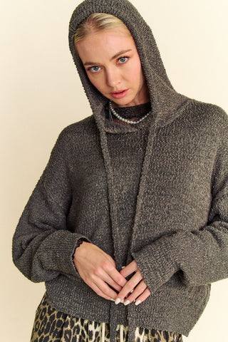 Davi & Dani Drop Shoulder Long Sleeve Hooded Sweater - 1985 the VAULT Boutique