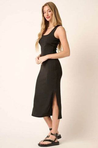 Mittoshop Side Slit Wide Strap Midi Tank Dress - 1985 the VAULT Boutique