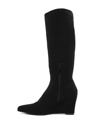 Tulsha Microfiber Wedge Heel Boots - 1985 the VAULT Boutique