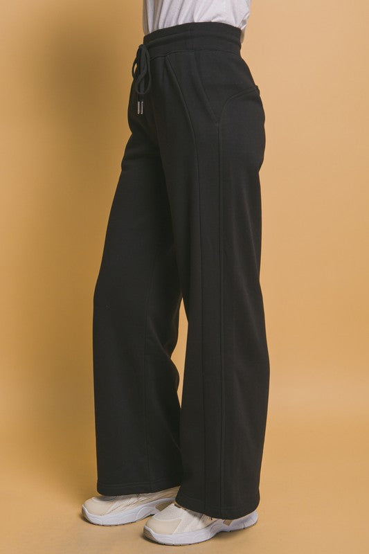 Love Tree Drawstring Wide Leg Sweatpants with Pockets - 1985 the VAULT Boutique