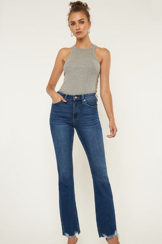 Kancan Cat's Whiskers Raw Hem Flare Jeans - 1985 the VAULT Boutique